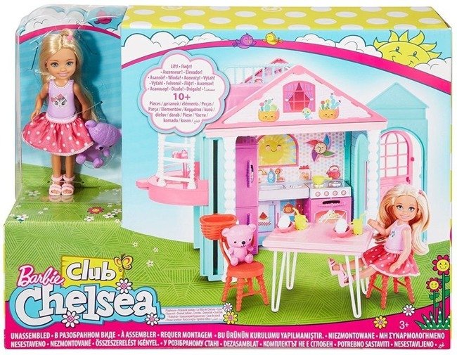 Mattel Barbie Zestaw Dwupoziomowy Domek Dla Lalek z Lalką Chelsea