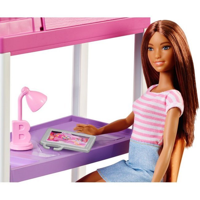 Mattel Barbie Zestaw z Lalką - Sypialnia z Łóżkiem Piętrowym