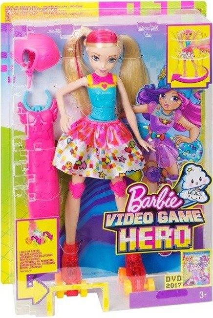 Mattel Barbie w Świecie Gier Lalka Na Świecących Wrotkach