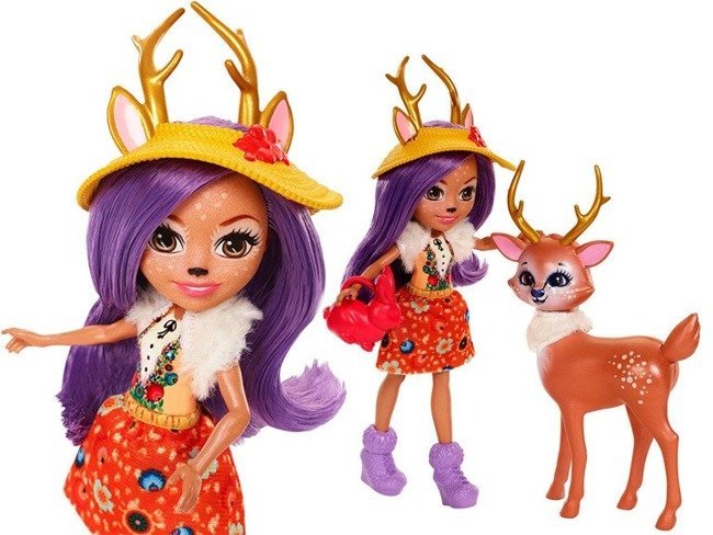 Mattel Enchantimals Lalka Danessa Deer  Bree Bunny + 2 Zwierzątka