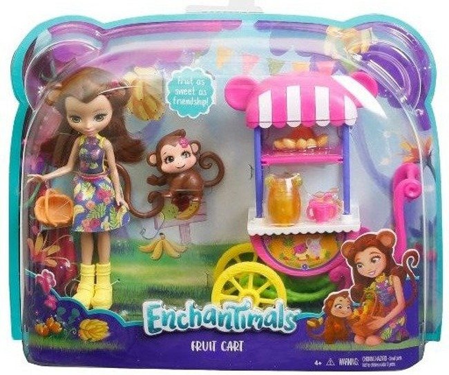 Mattel Enchantimals Wózek z Owocami + Lalka Fruit Cart Ze Zwierzątkiem