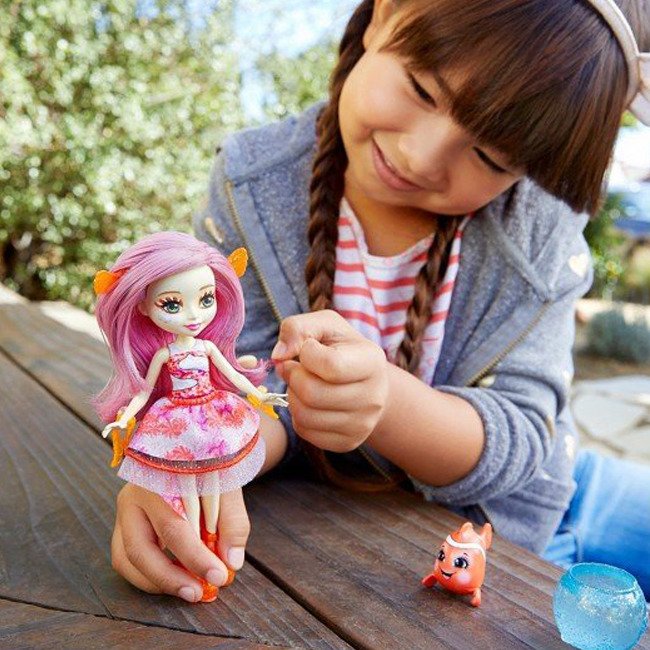 Mattel Enchantimals Zestaw Lalka z Magicznymi Włosami - Clarita Clownfish
