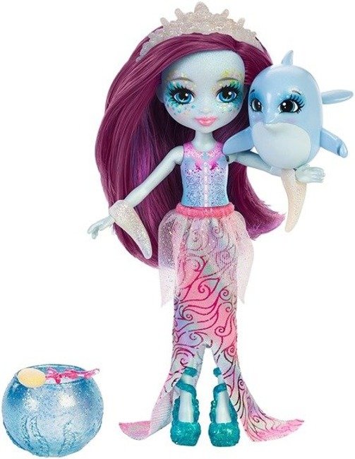 Mattel Enchantimals Zestaw Lalka z Magicznymi Włosami - Dolce Dolphin