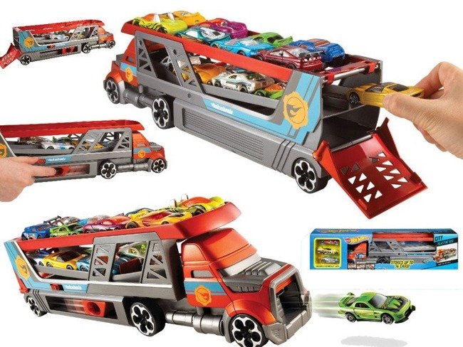 Mattel Hot Wheels Ciężarówka z Wyrzutnią + 3 Autka