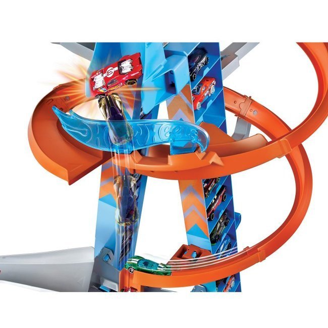 Mattel Hot Wheels Tor Samochodowy Zestaw Wieża Podniebne Kraksy