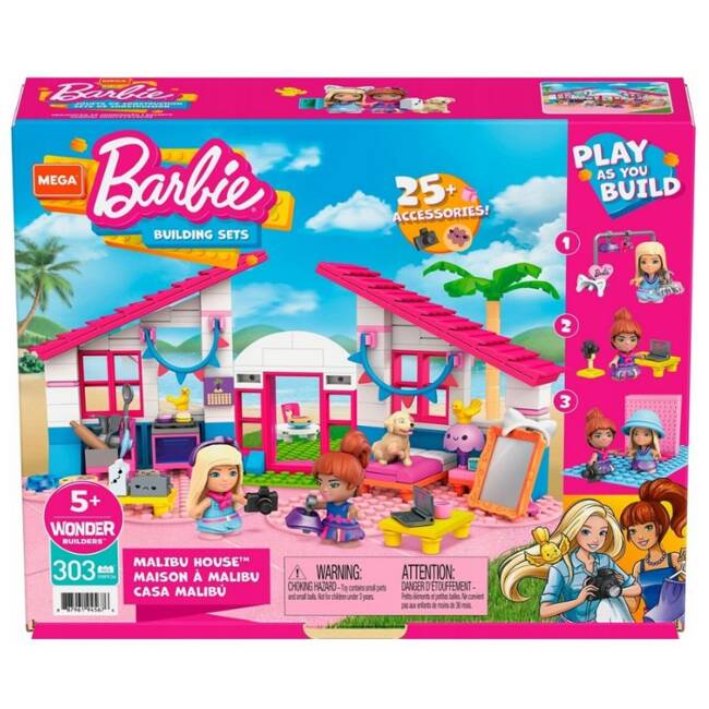 Mega Blocks Barbie Dom w Malibu GWR34 - Kreatywny Zestaw Klocków