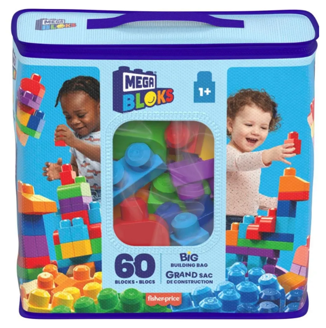 Mega Bloks First Builders Torba Z Klockami 60EL  Niebieska