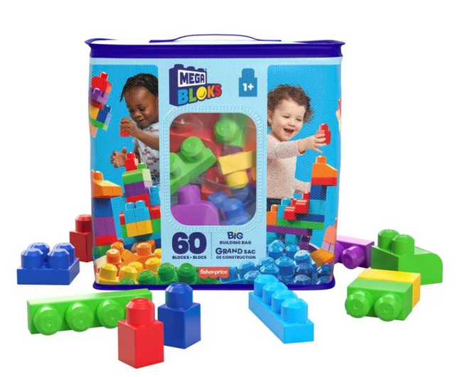 Mega Bloks First Builders Torba Z Klockami 60EL  Niebieska