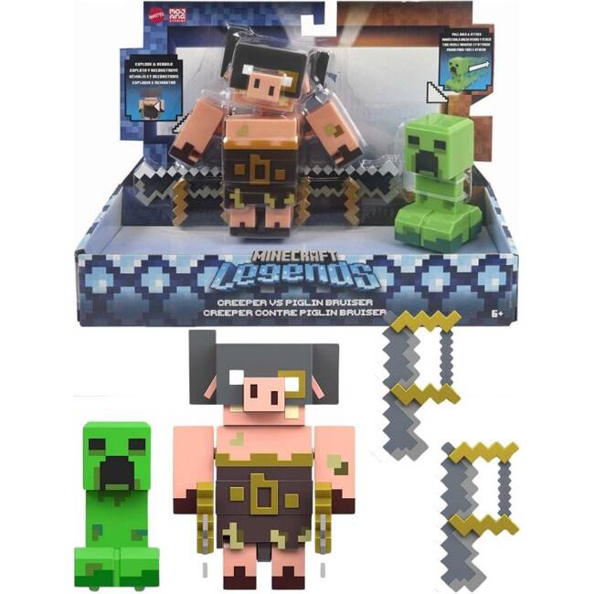 Minecraft Legends Figurka 2-pak Creeper vs Piglin GYR98 GYR99