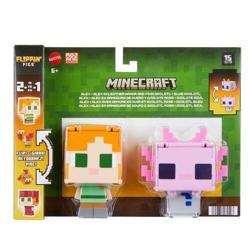 Minecraft Zmieniające Się Figurki 2-pak Alex i Axolotl - HTG27