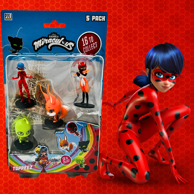 Miraculous Marinette, Adrien, Plagg, Figurki 5pak