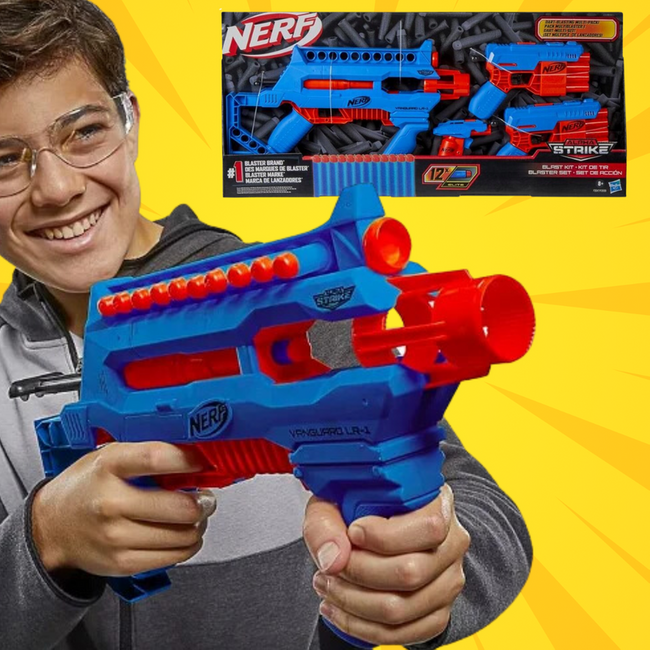 Nerf Alpha Strike Blast Kit Zestaw Blaster Pistolet x3 Strzałki x12