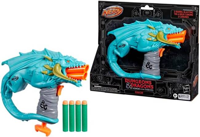 Nerf Dungeons & Dragons Rakor Blaster i 4 rzutki Nerf Elite 2.0 - F6277