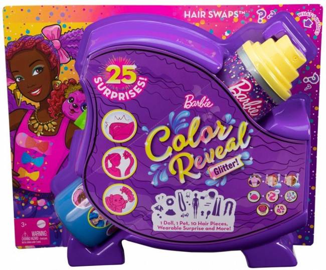Niespodzianka Barbie Color Reveal Imprezowe Stylizacje Fioletowe Włosy
