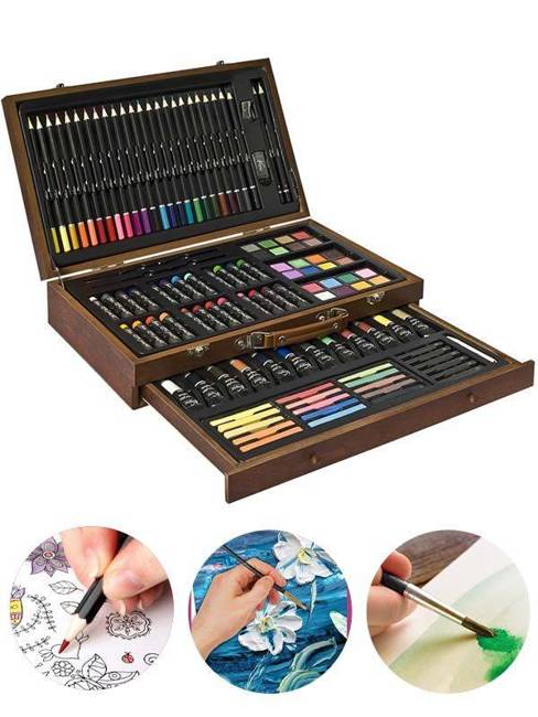 OUTLET Artystyczny Zestaw 112 Elementów W  Walizce Do Rysowania i Malowania