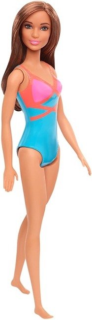 OUTLET Barbie Plażowa Szatynka w Niebieskim Stroju