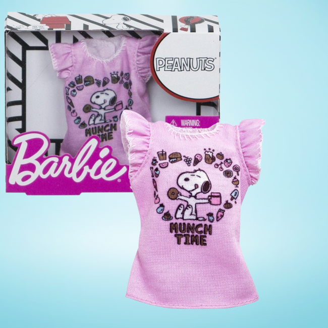 OUTLET Barbie Ubranko Dla Lalki Bluzka Snoopy Różowa