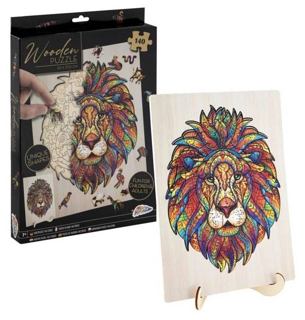 OUTLET Drewniane Puzzle Lew 140 el