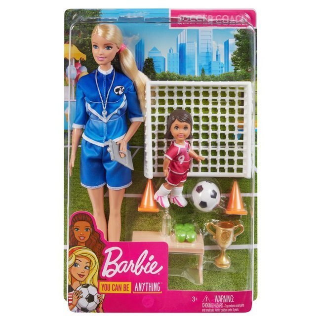 OUTLET Mattel Barbie Zestaw Lalka Trenerka Piłki Nożnej  Blondynka