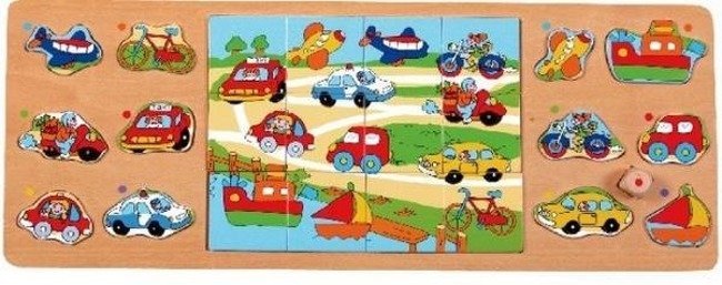 OUTLET Top Bright Drewniane Puzzle Pojazdy 25el.