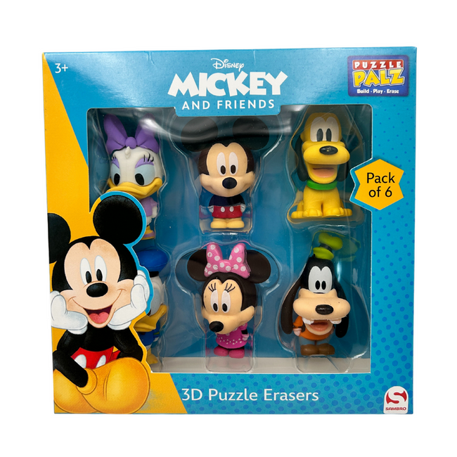 OUTLET Zestaw Disney Puzzle 3d Gumka 6szt Miki Myszka