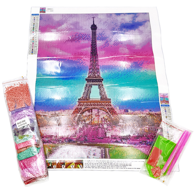 Paryż Kolorowa Kreatywna  Mozaika z Diamentów 