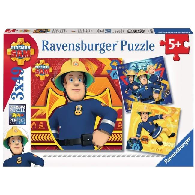 Ravensburger Puzzle Strażak Sam Dzwoń po pomoc 3 x 49 el.