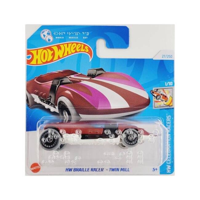 Samochód HotWheels 57850 HRY95-Braille Racer-Twin Mill