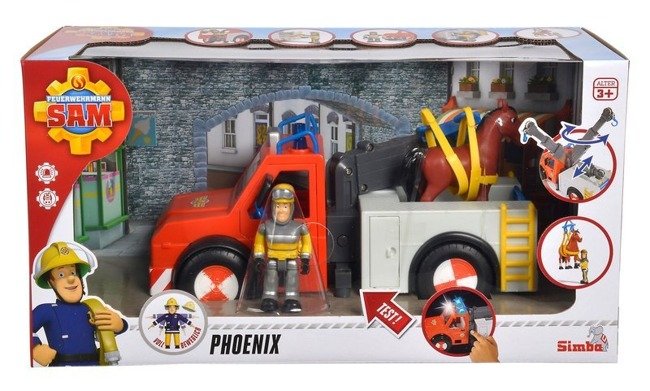 Simba Strażak Sam Wóz Strażacki Phoenix + Figurki