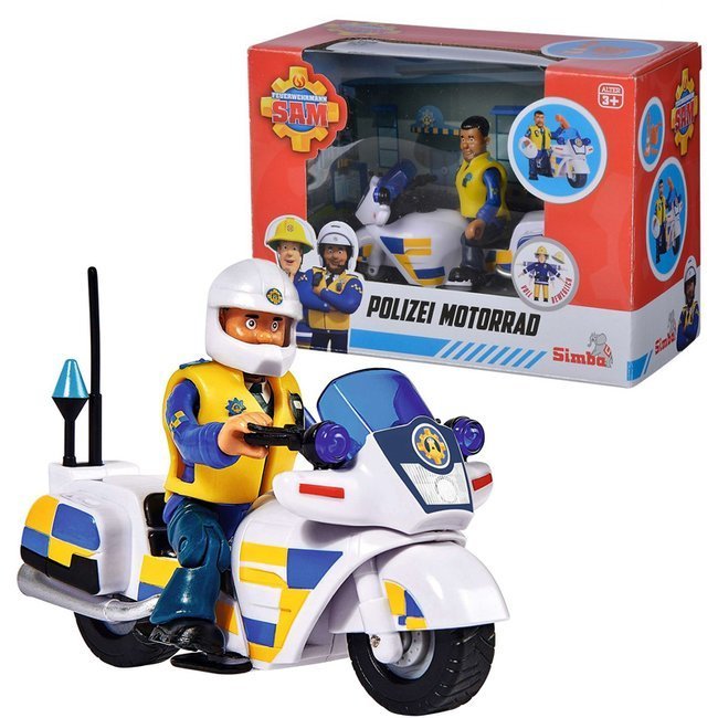 Strażak Sam Figurka Malcolm Motocykl Policyjny Pojazd Ratunkowy