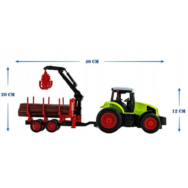 Traktor Z Drewnem 16615 - Zabawka Rolnicza z Przyczepą