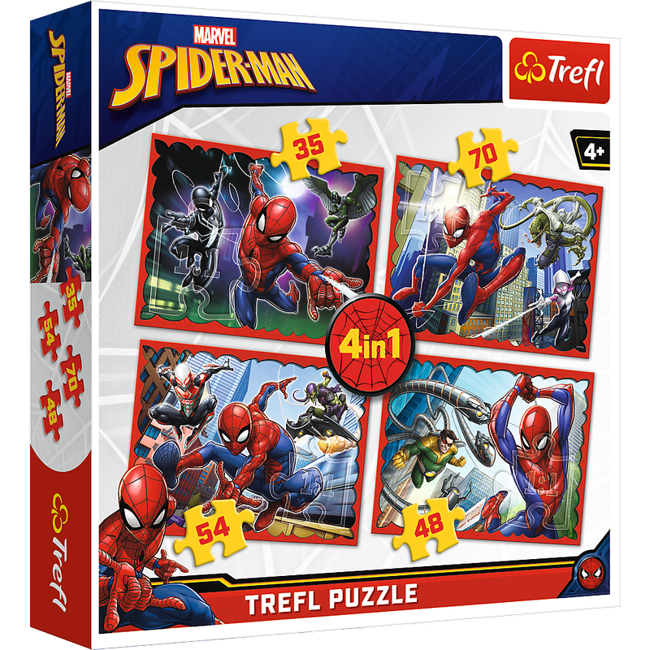 Trefl Puzzle Spider-Man W Sieci Spider-Mana 4w1