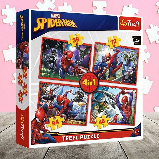 Trefl Puzzle Spider-Man W Sieci Spider-Mana 4w1