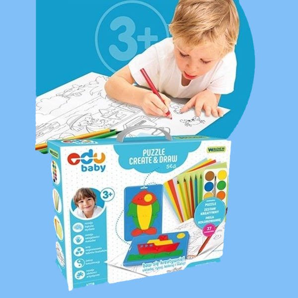 Wader Puzzle Edukacyjne Create&Draw Kolorowanka