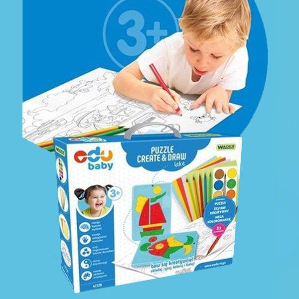 Wader Puzzle Edukacyjne Create&Draw Kolorowanka Jezioro