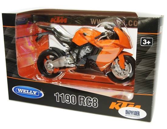 Welly Metalowy Model Motocykl KTM 1190 RC8 Pomarańczowo Czarny