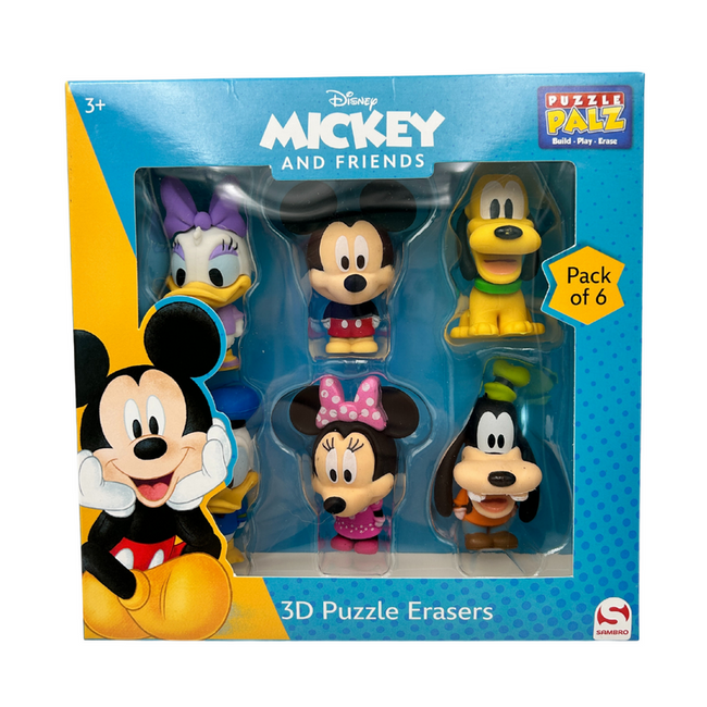 Zestaw Disney Puzzle 3d Gumka 6szt Miki Myszka