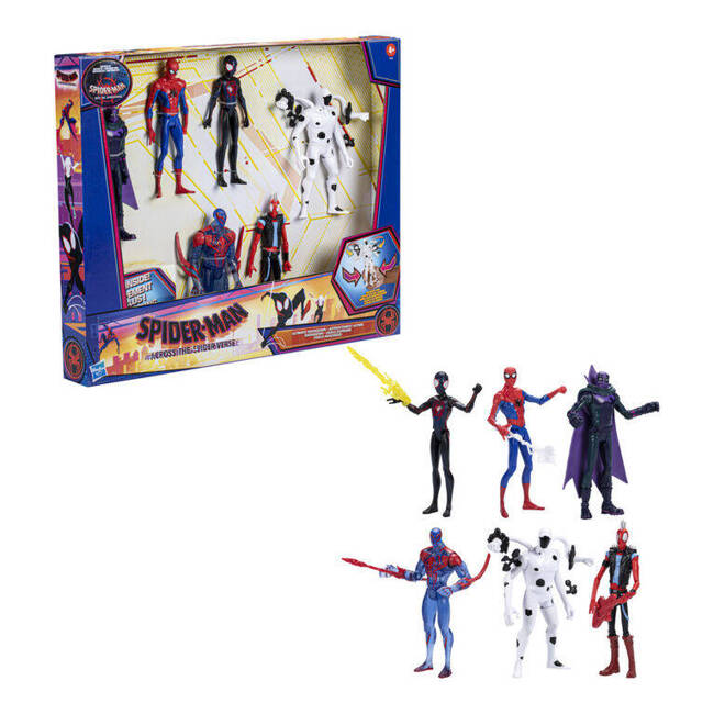 Zestaw Figurek Marvel Spider-Man Spider-Verse 6 Postaci 15 cm 