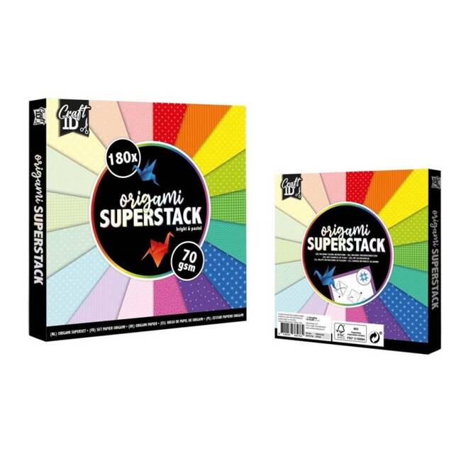 Zestaw Papieru Origami Superpack 180 Arkuszy 70g/m